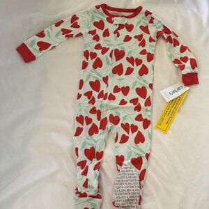 Carter's Girls Sleep and Play, Zip-up, Cute Heart Pattern